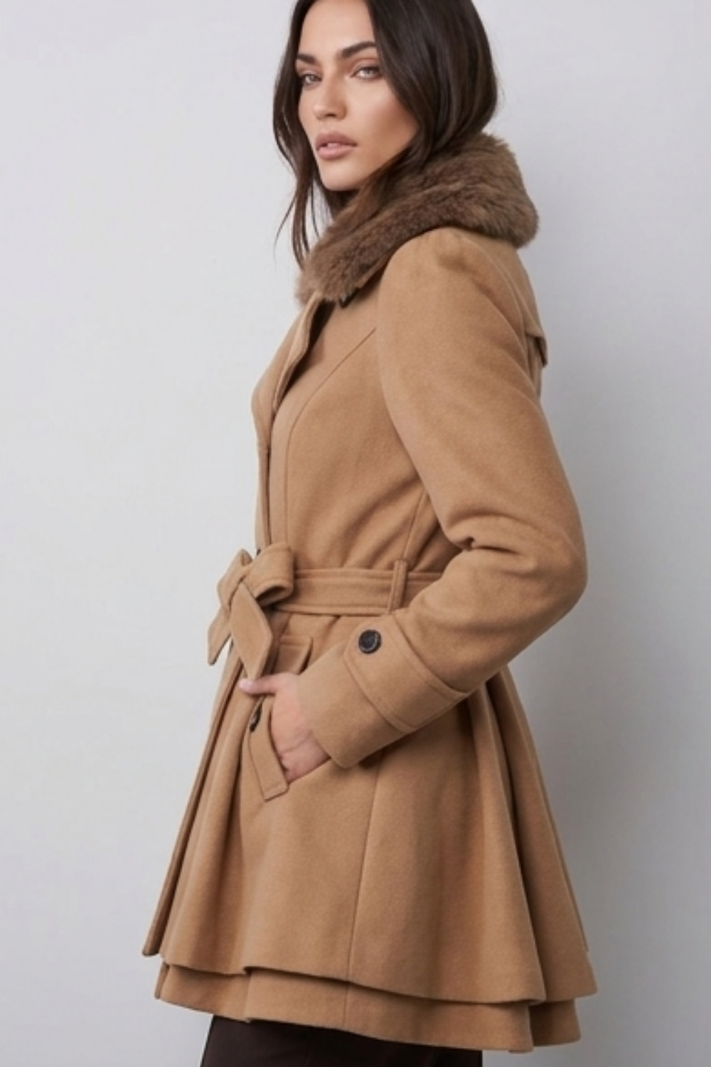 Classic Tailored Belted Longline Trench Coat Women