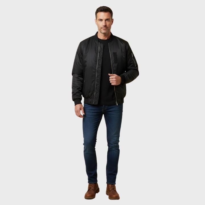 Men’s Casual Baseball Collar Bomber Jacket