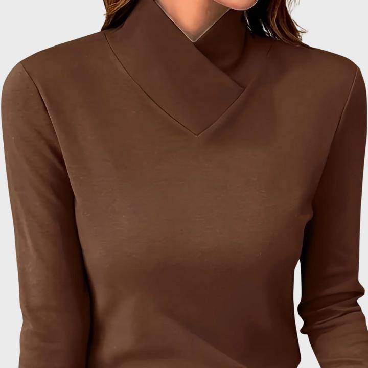 Warm High-Neck Long-Sleeve Knit Top