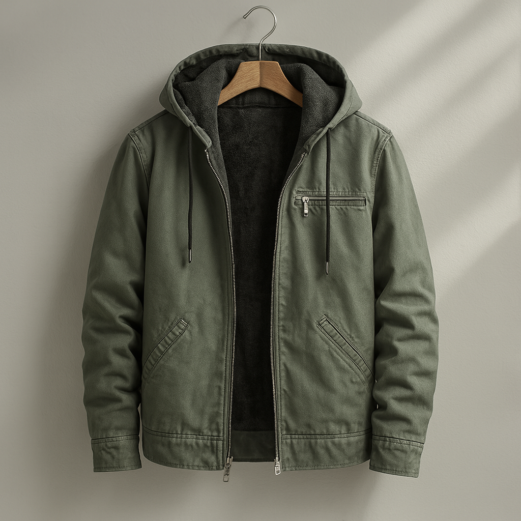 Sherpa Lined Hooded Canvas Jacket Women