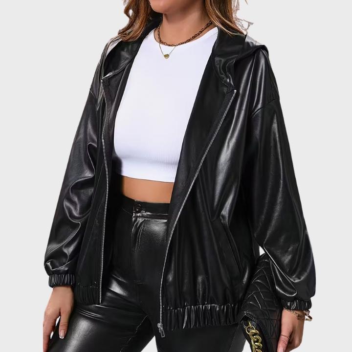Women's Plus Size Zip-Up Hooded Jacket
