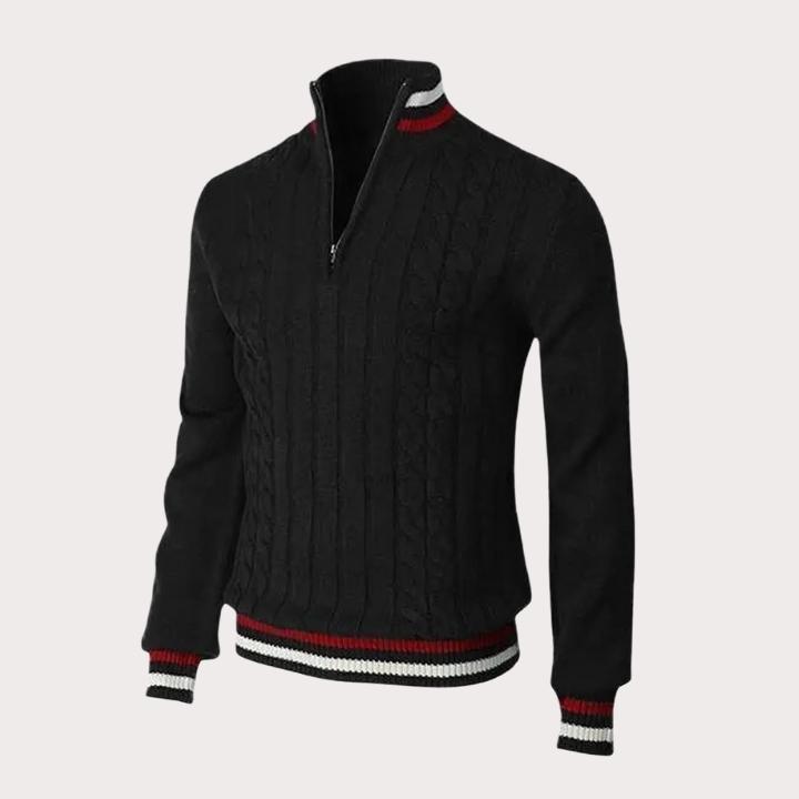 Men’s Textured Knit Quarter-Zip Sweater
