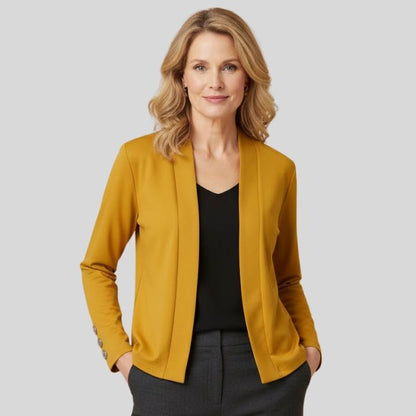 Women's Elegant Open Front Button Blazer