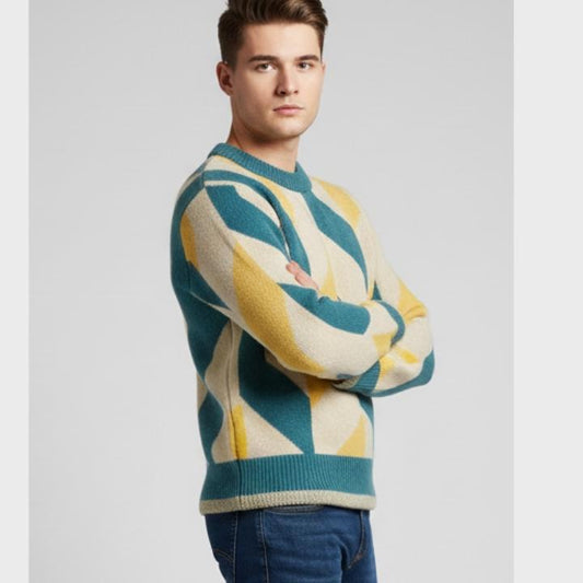 Men’s Geometric Relaxed Fit Sweater