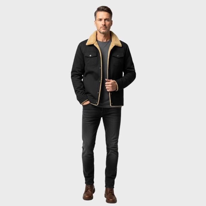 Men’s Casual Button-Up Fleece Jacket