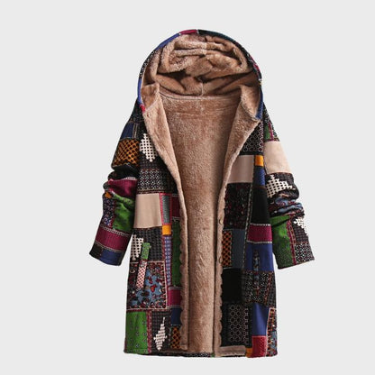 Women’s Oversized Hooded Patchwork Plush Jacket