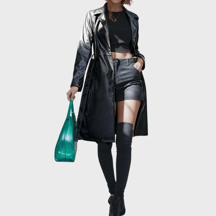 Women's Stylish Belted Trench-Style Jacket