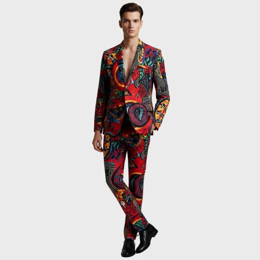 Men's Vibrant Regular-Fit Blazer and Pants Set