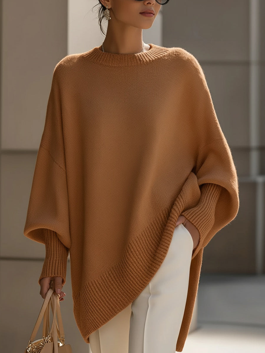 Oversized Wool Blend Oversized Ribbed Knit Jumper