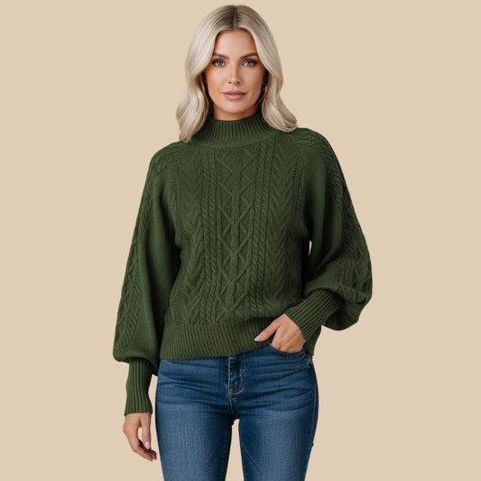 Women's Classic Ribbed High Collar Sweater