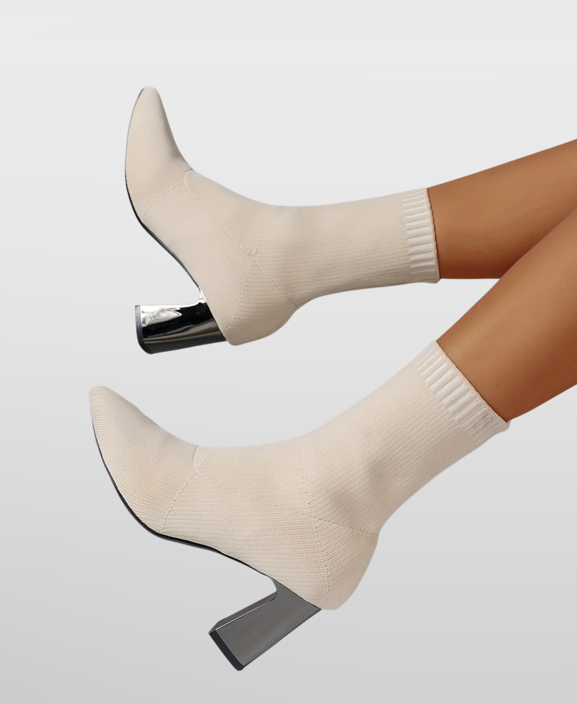 Women’s High Heel Sock Boots Block Heel