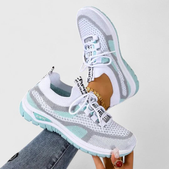Mesh Knit Cushioned Lace-Up Trainers Women