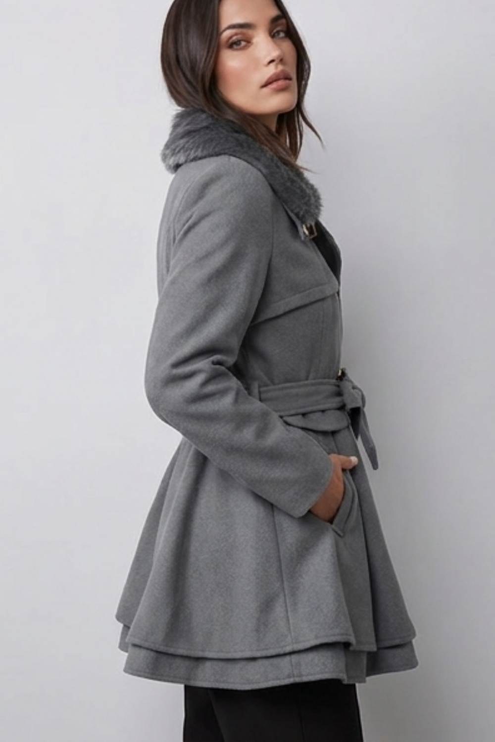 Classic Tailored Belted Longline Trench Coat Women