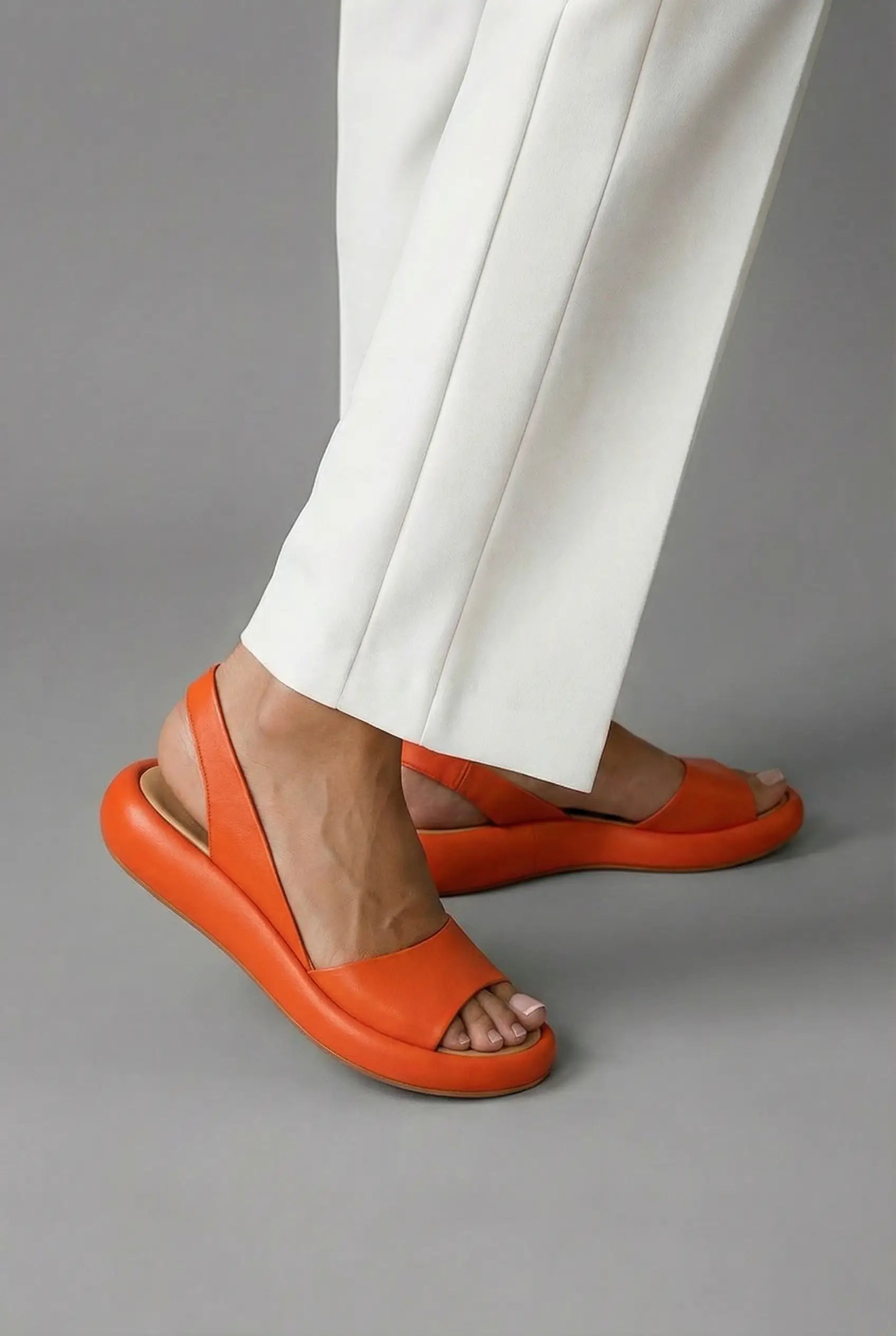 Open Toe Cushioned Sole Slingback Flat Sandals Women