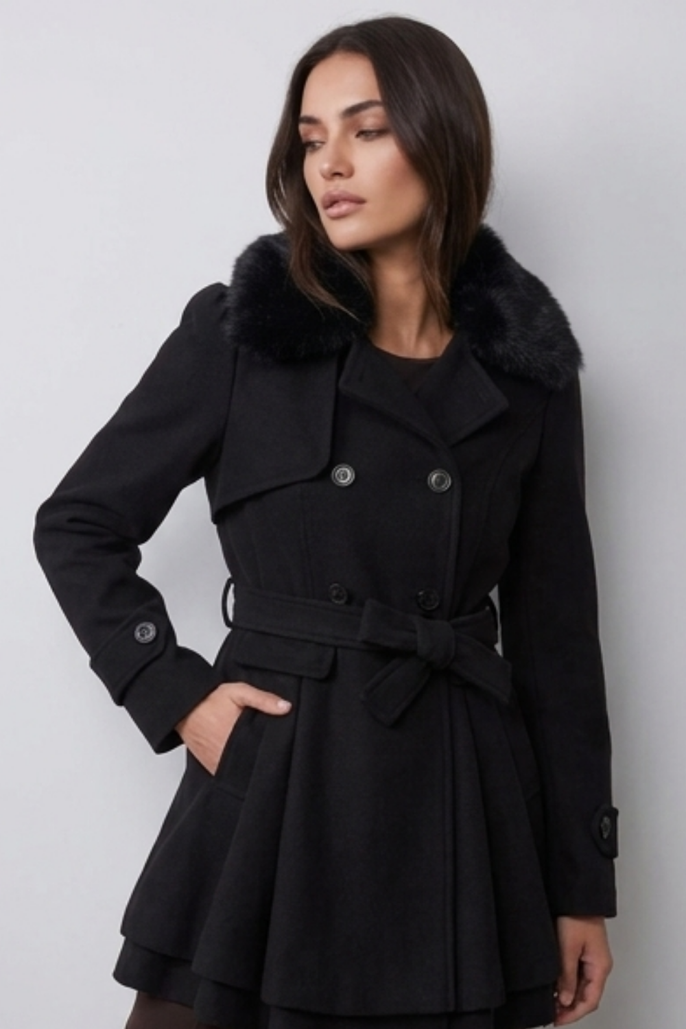 Classic Tailored Belted Longline Trench Coat Women