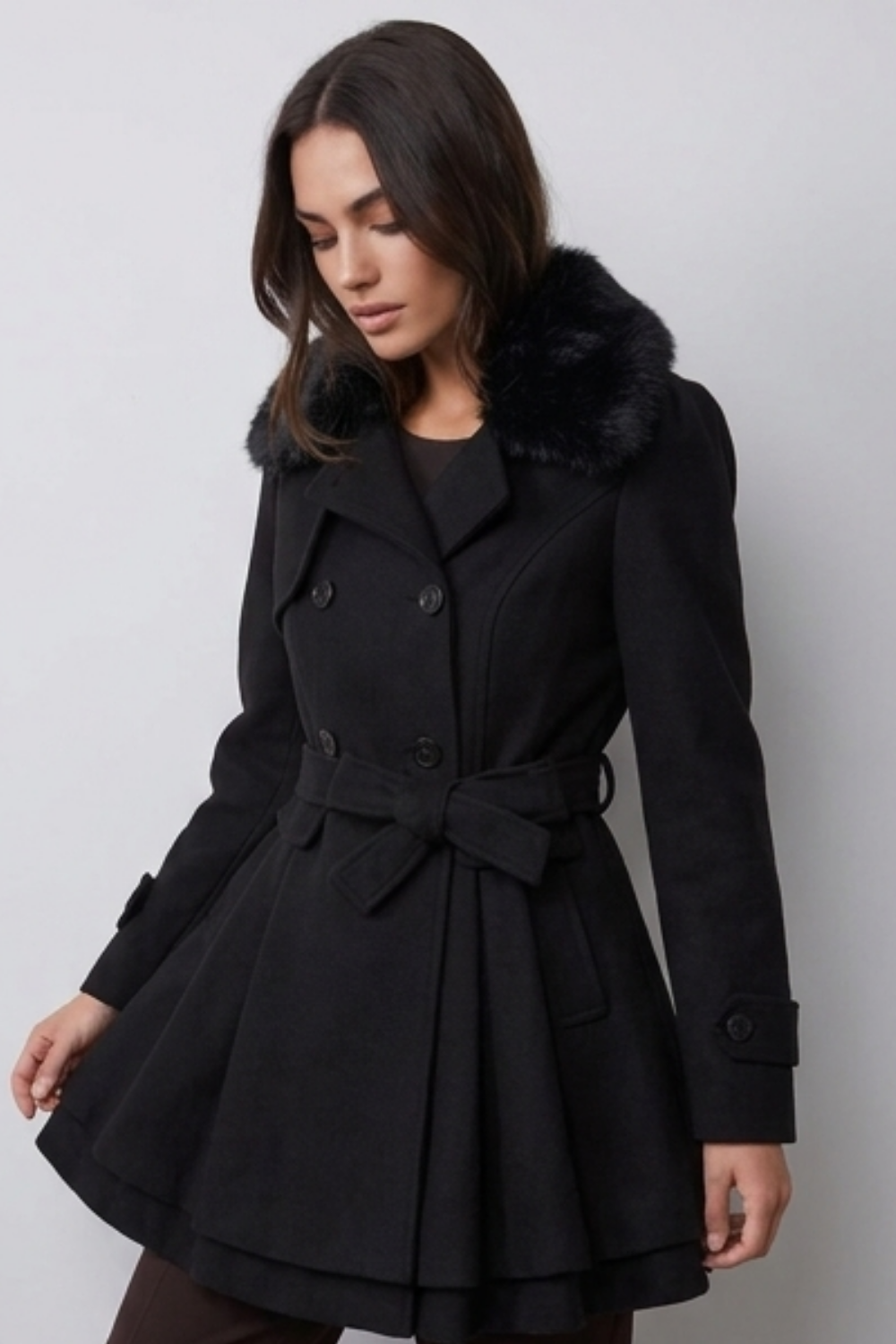 Classic Tailored Belted Longline Trench Coat Women