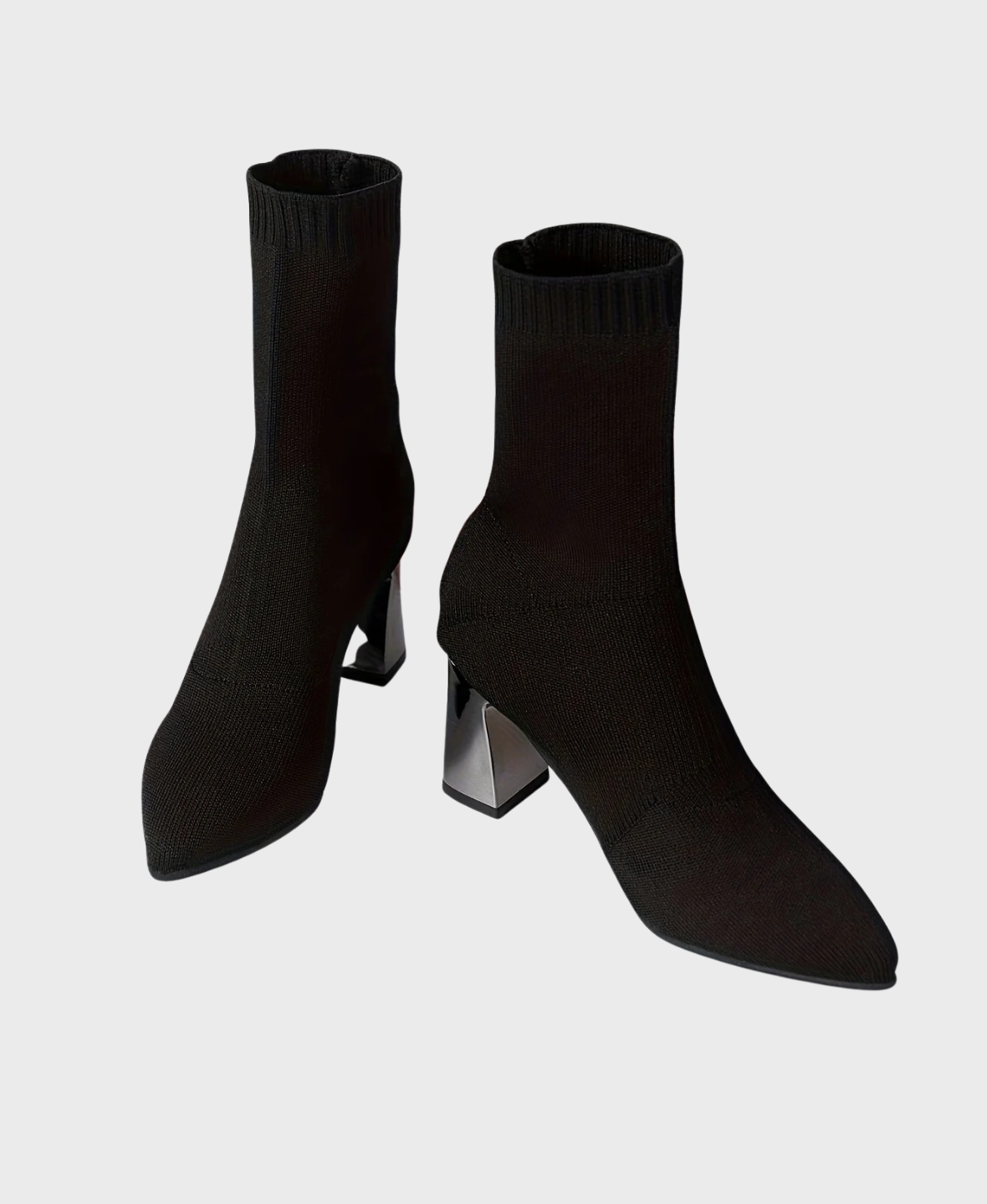 Women’s High Heel Sock Boots Block Heel