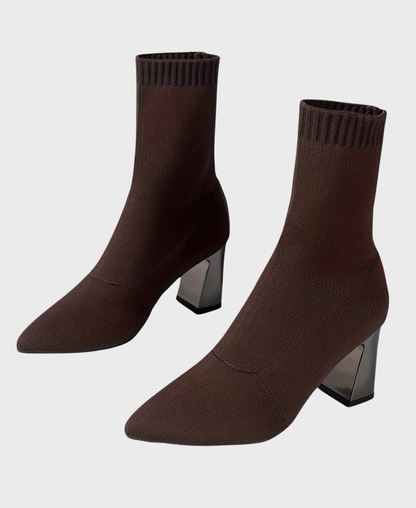 Women’s High Heel Sock Boots Block Heel