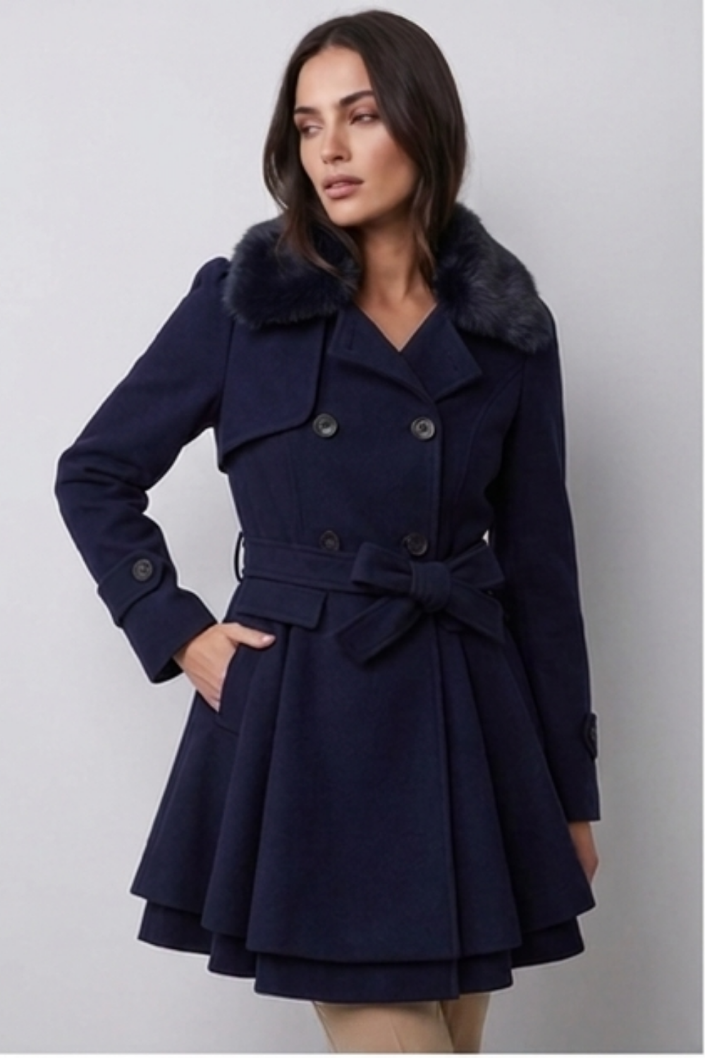 Classic Tailored Belted Longline Trench Coat Women