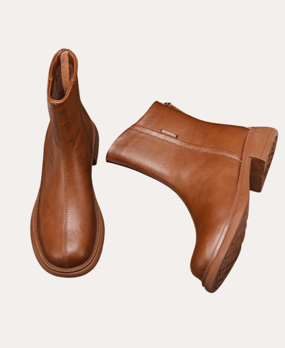 Women’s Leather Ankle Boots Zip