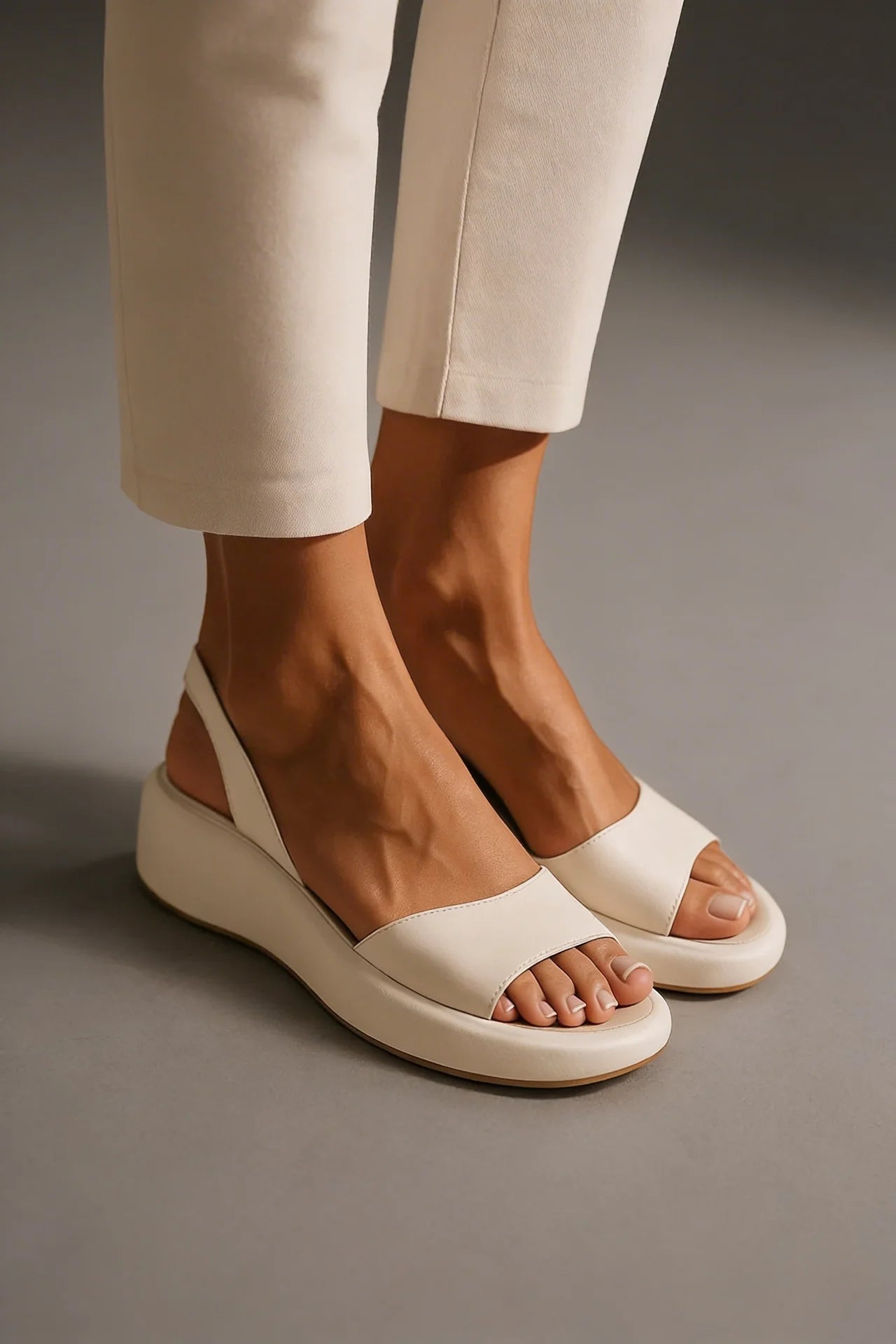 Open Toe Cushioned Sole Slingback Flat Sandals Women