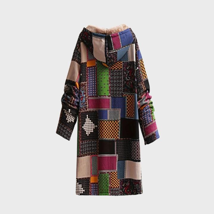 Women’s Oversized Hooded Patchwork Plush Jacket