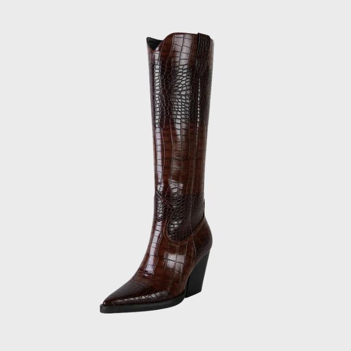Women's  Croc-Embossed Knee-High Boot