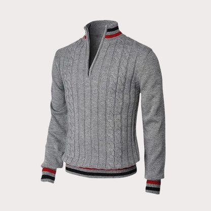 Men’s Textured Knit Quarter-Zip Sweater