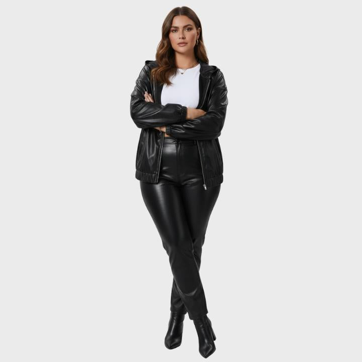 Women's Plus Size Zip-Up Hooded Jacket