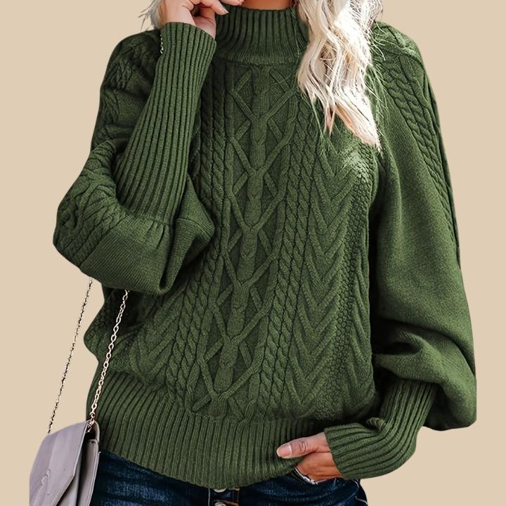 Women's Classic Ribbed High Collar Sweater