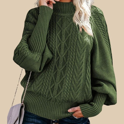 Women's Classic Ribbed High Collar Sweater