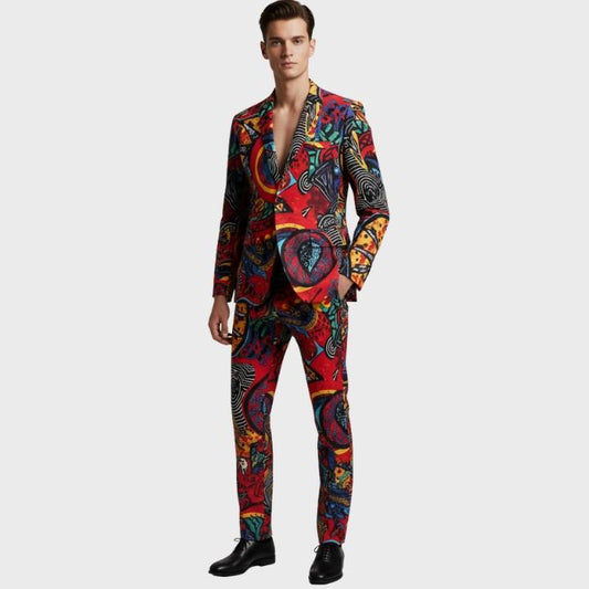 Men's Vibrant Regular-Fit Blazer and Pants Set