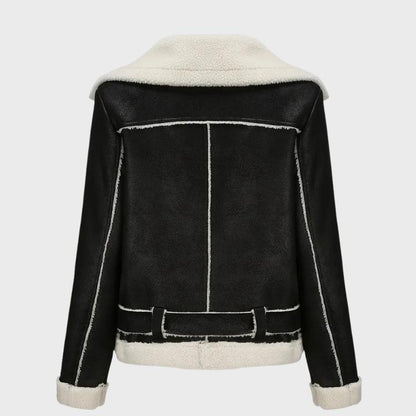 Women’s Vintage Faux Fur Biker Jacket