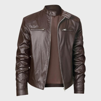 Men’s Casual Leather Motorcycle Jacket