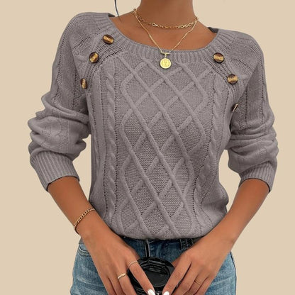 Women's Elegant Button-Front Knit Sweater