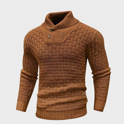 Men’s Waffle Knit Button Sweater