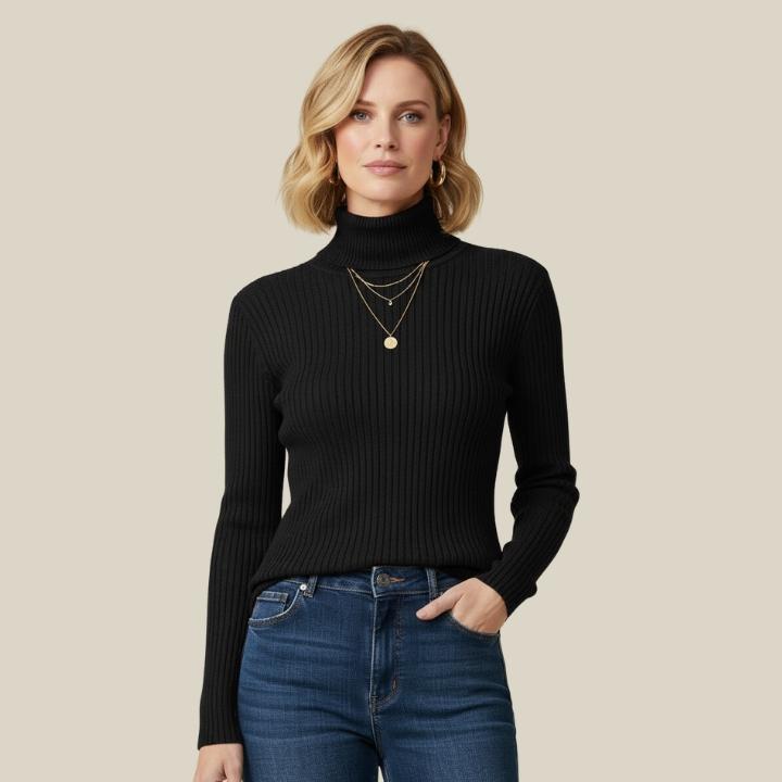 Basic Solid Color Long Sleeve Turtleneck 3 piece Bundle