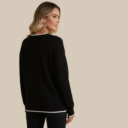 Women's Snowflake Crew Neck Knit Sweater