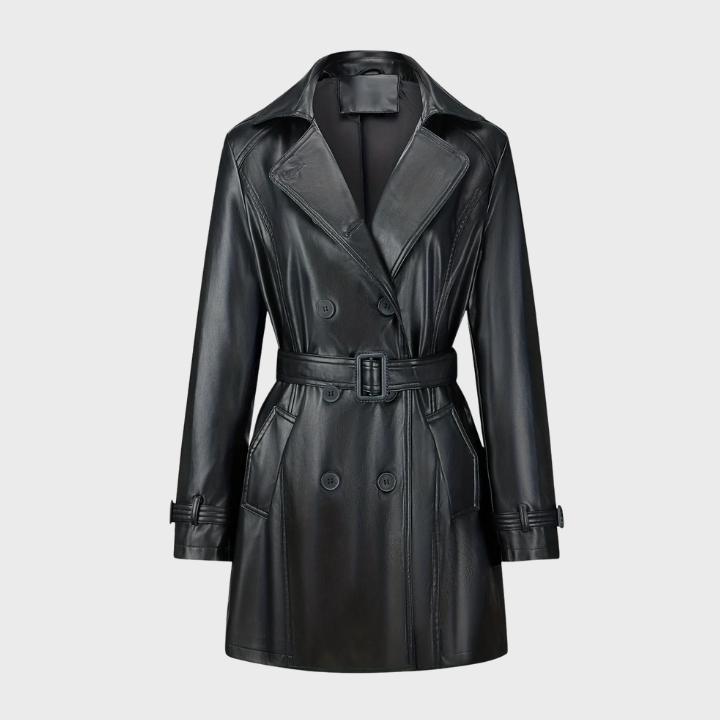 Women's Chic Belted Windbreaker Coat