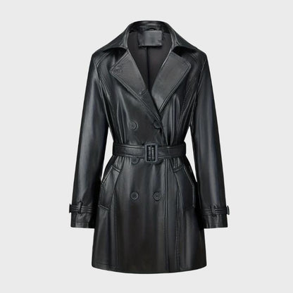 Women's Chic Belted Windbreaker Coat