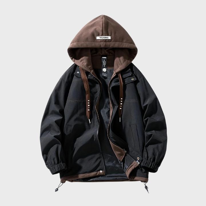 Men's Hooded Windbreaker Jacket  Streetwear Style