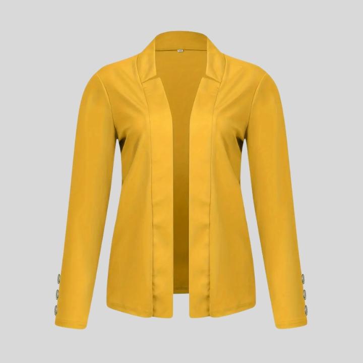 Women's Elegant Open Front Button Blazer