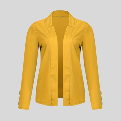 Women's Elegant Open Front Button Blazer