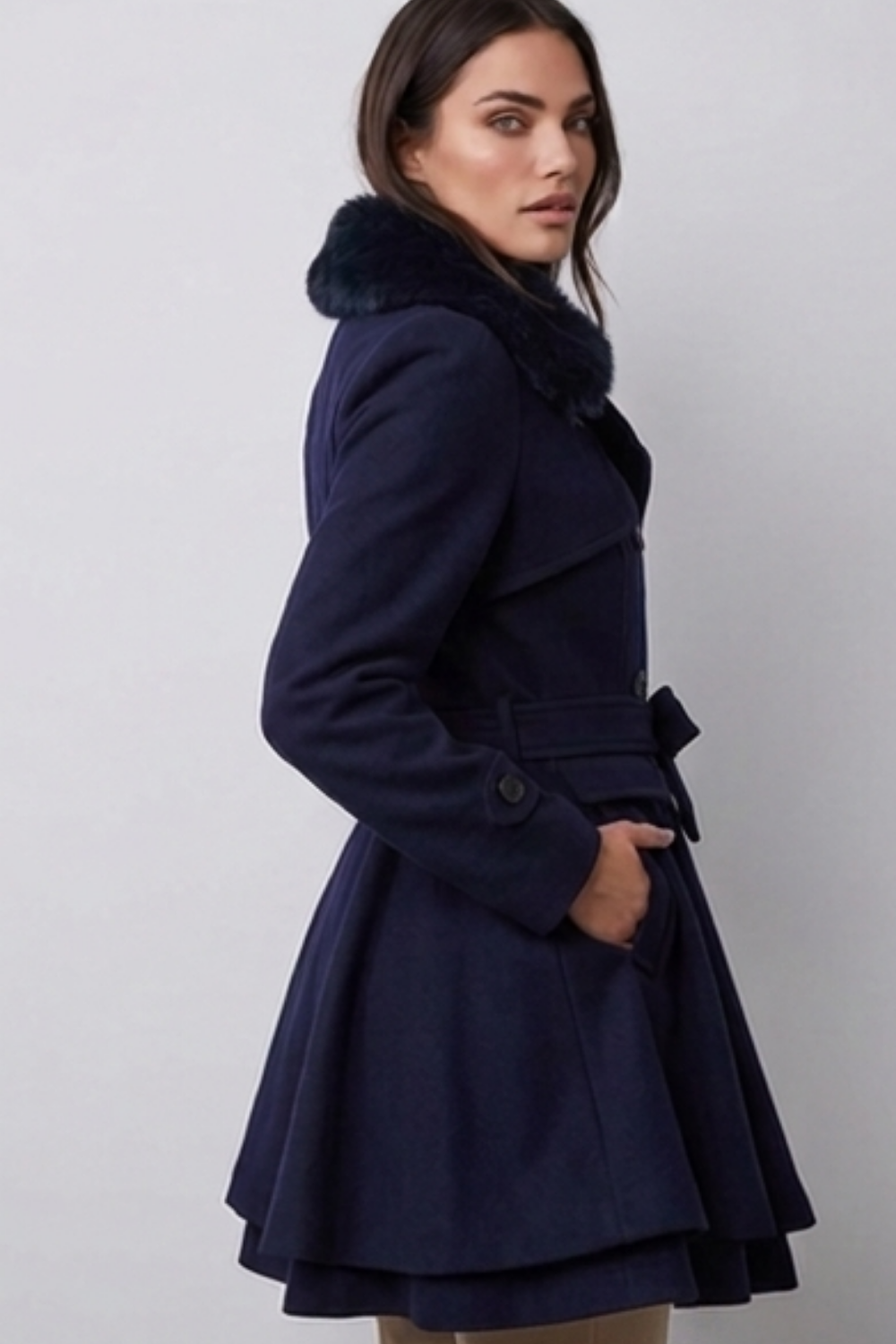Classic Tailored Belted Longline Trench Coat Women
