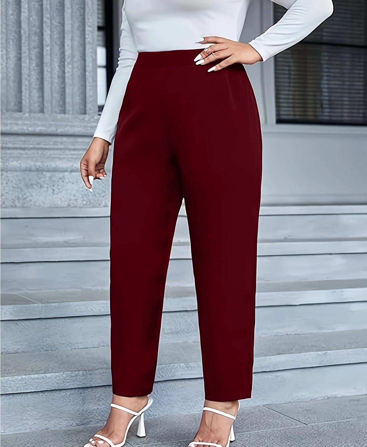 Shayla Trousers with Ruffled Waist