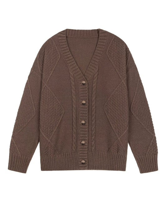 Cable Knit Button Cardigan