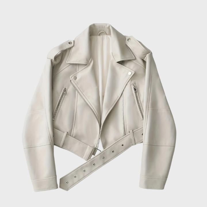 Women's Retro Belted Biker Jacket