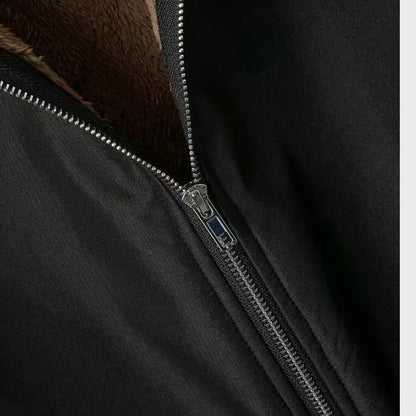 Women’s Elegant Plush-Lined Hooded Long Coat