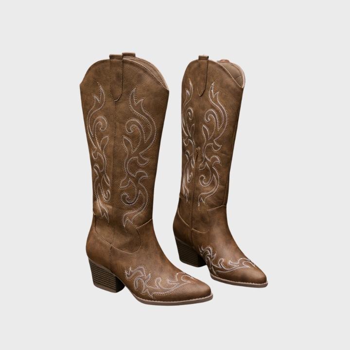 Women's Zip-Up Mid Heel Fashion Boots