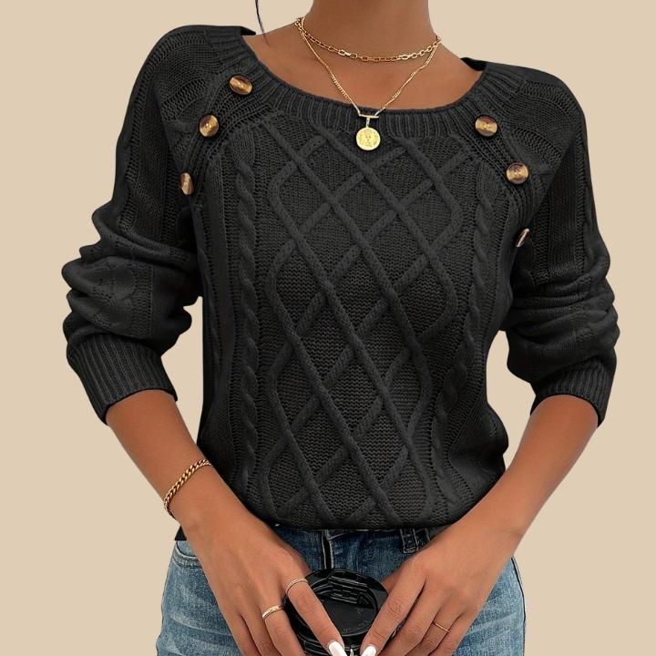 Women's Elegant Button-Front Knit Sweater